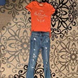 Hollister jeans and tee shirt